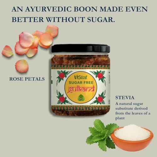 Image of Vistevia Sugar Free Gulkand (Rose Jam), Diabetic and Keto Friendly - Sweetened Naturally with Stevia - Tastes Delicious - Pack of 2 (230 * 2GM)
