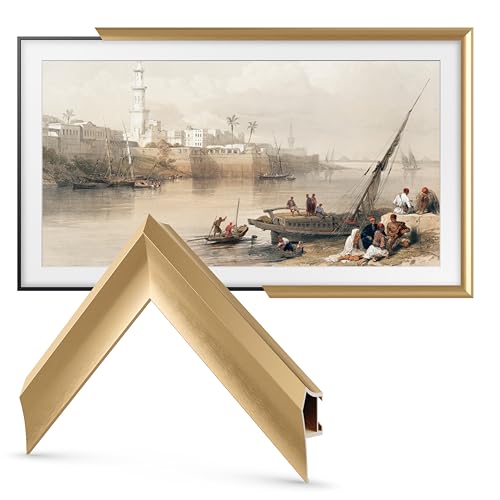 Frame My TV Deco TV Frames Alloy Prismatic - Pale Gold Bezel Compatible ONLY with Samsung The Frame TV and Pro (32