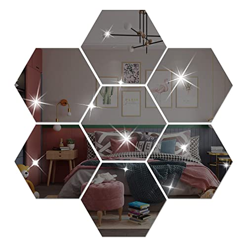 Naildoki Diy Wall Decals Acrylic Mirror Sticker Set, Hexagon Mirror Wall Stickers For Living Room Bedroom Decor (Black) #TOP6