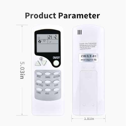 Télécommande de climatiseur ZH/LW-10 compatible avec boîtier ZHF-LT-01