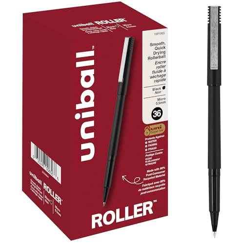 Bolígrafos Roller Uni-Ball Micro Punta 0.5mm Negro Pack 36 miniatura 1
