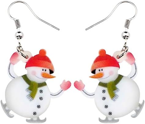 Acrilico Anime Albero Di Natale Pupazzo Di Neve Orecchini