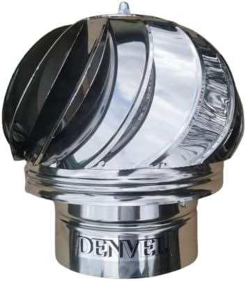 Chimney Spinner Cowl Stainless Steel, Rotating Cap, Top, Hat, 4''/100mm-12''/300mm (5.2'' / 130 mm)