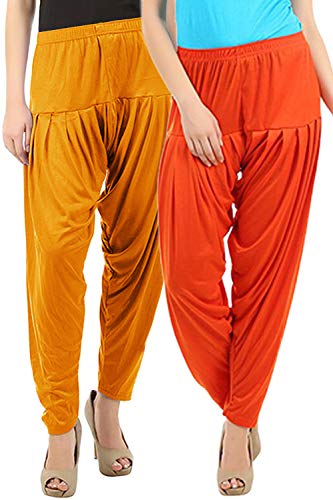 Image of Buy That Trendz Womens Patiala Pants Combo Pack of 2 Viscose Dhoti Patiyala Salwar Harem Bottoms Pants