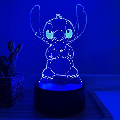 Luminária LED 3D, abajur de Mesa, Presente Criativo - Stitch