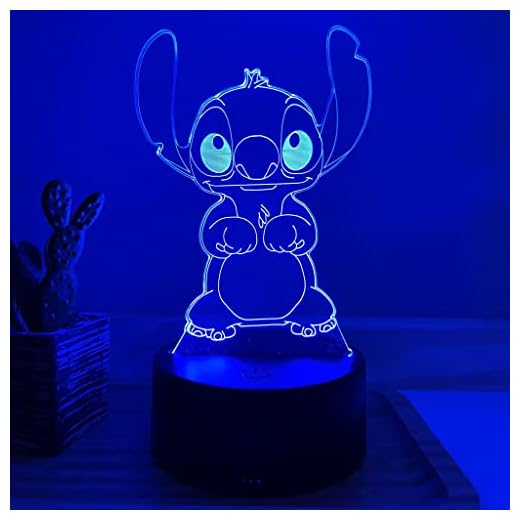 Luminária LED 3D, abajur de Mesa, Presente Criativo - Stitch