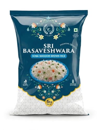 Image of Gatti Fit Grain Sona Masoori Brown Rice, 5kg | Whole Grain, High Fibre & Nutrient-Rich Rice | Healthy Rice for Everyday Cooking | Sri Basaveshwara