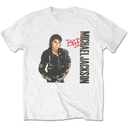 Rockoff Trade Michael Jackson Bad, T-Shirt Homme, Blanc (White White), Small