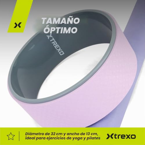 Rueda de yoga antideslizante TREXO lila con soporte de polipropileno resistente 7