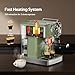 SUMSATY Espresso Machine 20 Bar Espresso Maker with Milk Frother Steam Wand, Professional Expresso Machine for Home Cappuccino & Latte Maker, Retro Coffee Maker with 61oz Water Tank, Matcha Green