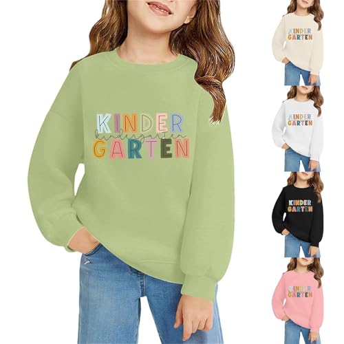 First Day of Preschool Sweatshirts Kindergarten Graphic Back to School Loose Soft Clothes Y2K Long Sleeve Tee Tops
