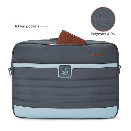 Image of Nasher Miles Briefcase & Messenger Bag | Lightweight PU & Polyester with Adjustable Strap, Fits Laptop | Ideal for Office & Travel | for Men & Women