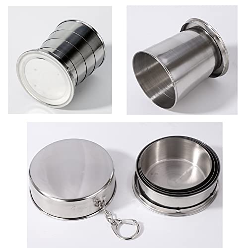 Faltbecher Bebochoi aus Edelstahl im 2er Set – Faltbare Metallbecher