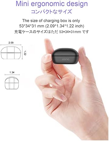 Amazon Brand - Eono True Wireless Earbuds - Eonobuds4 Bluetooth 5.2 Headphones in ear IPX7 Waterproof Wireless Earphones USB-C charging Sport Wireless Headphones with Metal Charging Case(Black)