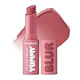 COVERGIRL Clean Fresh Yummy Blur Lipstick, Blurring Effect, Matte Lip Color, Fresh Pear Flavored, Vegan Formula - 140 Into the Blur (Mauvy Pink)