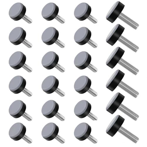 24 Stück Teflongleiter Möbelgleiter mit Gewinde aus PTFE-Gleiter mit Gewinde Möbelfüße Nivellierfüße mit Gewinde M6 Ø 20mm Gleiter Für Stühle Einstellbare Teflongleiter Zum Schrauben