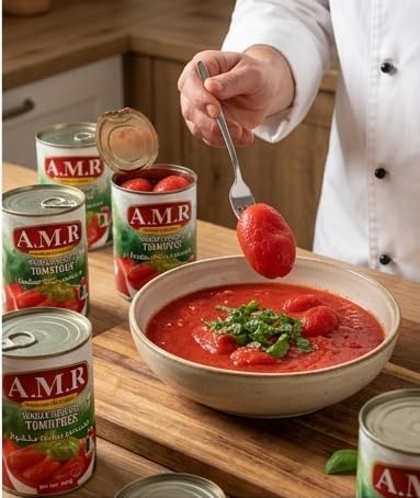 A.M.R Premium Selection Whole Peeled Tomatoes, Made in Italy, Easy Open, 400g 1