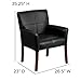 Flash Furniture Taylor LeatherSoft Upholstered Executive Side Reception Chair, Lobby Chair with Cushions and Padded Arms, Black