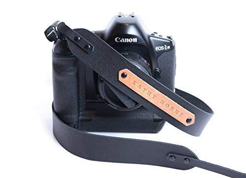 Viveo Personalized Leather Camera Strap In Black Color Dslr Camera Strap For Canon Nikon Sony thumb #1