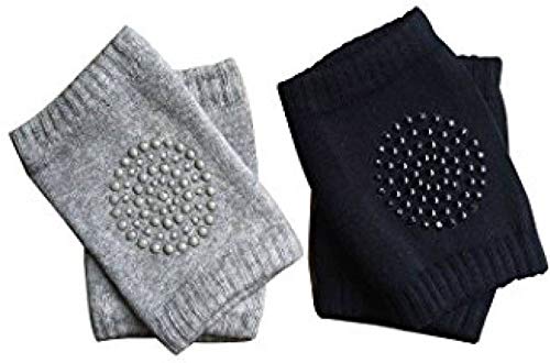 BAWALYBaby Knee Pads for Crawling, Anti-Slip Padded Stretchable Elastic Cotton Soft Breathable Comfortable Knee Cap Elbow Safety Protector (Set of 2 Pairs)(Multi Color)