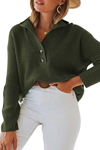 Lillusory Womens Emerald Green Sweater 2023 Fall Oversized Knit Pullover Sweaters Comfy Casual Loose Fit Fall Top For Girls #TOP2