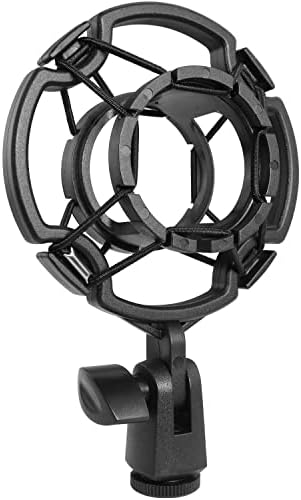 Microphone Shock Mount LUORNG Universal Black Anti-Vibration Mic Holder for 42~46mm/1.65~1.81in Diameter Studio Condenser Mic, Mic Clip Holder