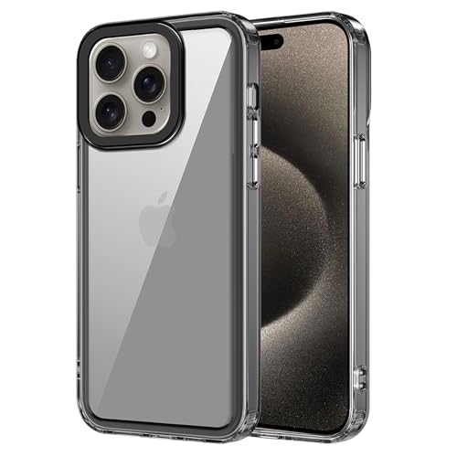 amazon basics Back Case Cover for iPhone 15 Pro Max (TPU + PC_Space-Black)