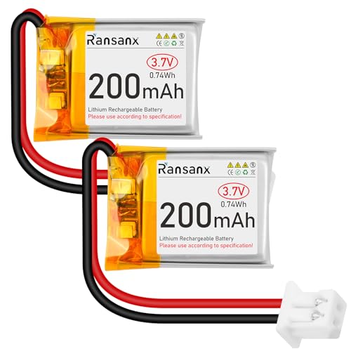 Ransanx 3.7V Lipo Battery 200mAh 502025 Rechargeable Lithium