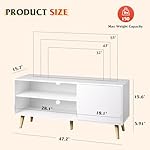 WLIVE TV Stand for 55 Inch TVs, Entertainment Center with Storage Cabinet, Mid-Century TV Stands for Living Room and Bedroom, 50" TV Console, White - Image 2
