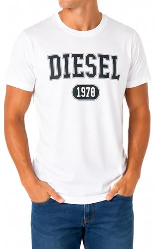 T-shirt Diesel T-Diegor 1-A pour homme en coton blanc à col rond