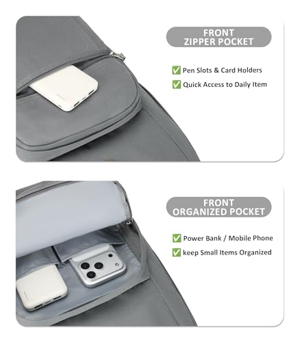 Image of abshoo Classical Basic Womens Travel Backpack For College Men Water Resistant Bookbag (Grey)