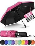 Seniny Windproof Travel Umbrella, Automatic Umbrellas for Rain, Portable & Compact for Backpack, Strong UV for Protection, Folding Small Sun Umbrella for Car, Walking