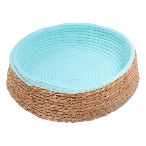 PRETYZOOM Cama de Mimbre Duradera para Mascotas, Cama Redonda para Perros y Gatos Colchón Cómodo, Adecuado para Hogares y Cachorros