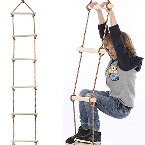 1 Unidade Seis Escadas De Escalada Escada De Corda De Madeira Escada De Corda Ao Ar Livre Escada De