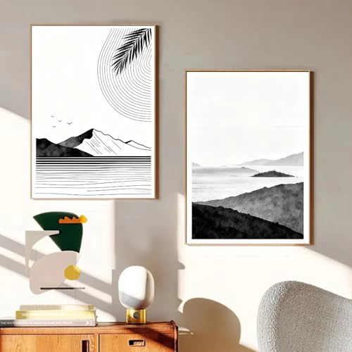 Art mural abstrait milieu du siècle affiche géométrique minimaliste bohème 42x60cm