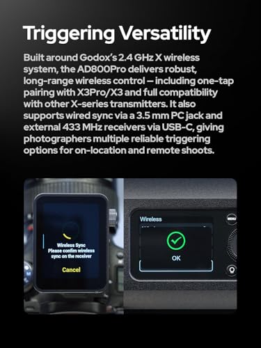 Image of Godox AD800 Pro 800Ws Studio Strobe light, Godox AD800Pro TTL Flash with 1 /8000s High Speed Sync, 300 Full Power Flashes, Stable Color Temperature Mode & 40W Bi-Color Modeling Light, 2.8 inch Color Screen
