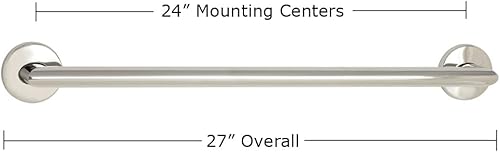 Miniatura 2 de Coronado Designer - Barra de agarre ovalada para ducha de baño de 24 pulgadas con esquinas en inglete, pulida