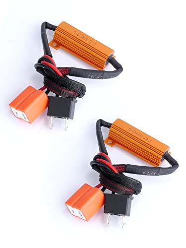 AILEO Resistor de carga LED H7 50W 8 Ohm, sem problemas de reparo de farol/luz de neblina piscando/c