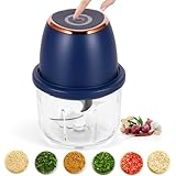 Vegetable Chopper, 350ML Garlic Chopper, USB Charging Portable Electric Mini Food Processors, Onion Dicer, Mini Food Processor and Blender for Onion Vegetable Garlic Fruit Chili Meat