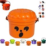 Mini Boo Buckets, figuras espeluznantes de mini boo, mini cubo de nostalgia de Halloween, cubos de calabaza impresos retro en 3D para decoración del hogar, accesorios para eventos de truco o trato (F)
