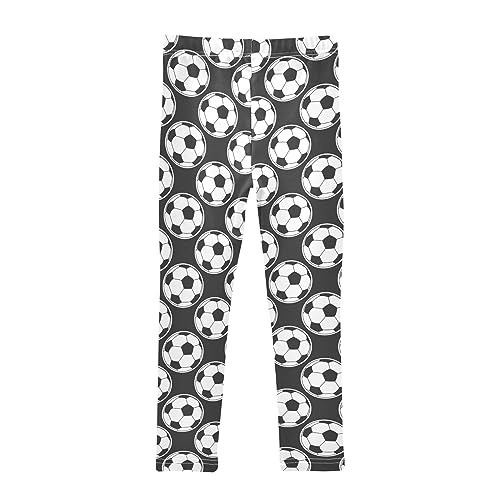 Black and White Soccer Ball Girls Leggings Dance Running Workout Yoga Pant2