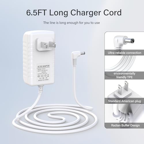 BOEEA 5V Charger for Infant Optics DXR-8 / DXR-8 Pro Baby Monitor Unit, DXR8 Pro 5\" and DXR 8 3.2\" Screen Parent Handheld Monitor Power Cord, Round-Pin Adapter with 6.5ft Cable (NOT for Camera Unit) - Thumbnail 3