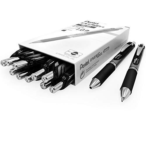 Energel BL80 stylos encre gel noir lot de 12 rollers rechargeables 1 mm