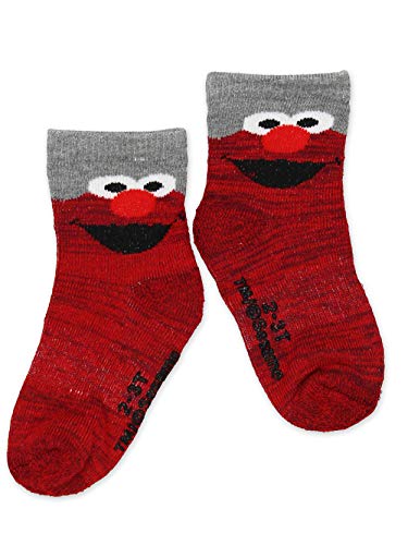 Image of Sesame Street Elmo Boy's Girl's Multi Pack Crew Socks with Grippers (Baby /Toddler)