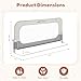 Bed Rail for Toddlers, 47in Folding Toddler Bed Rail Guard with Reinforced Anchor System & Sturdy Metal Frame, Portable Bed Railing for Baby Fits Crib,Twin, Queen & King Bed, Breathable Mesh