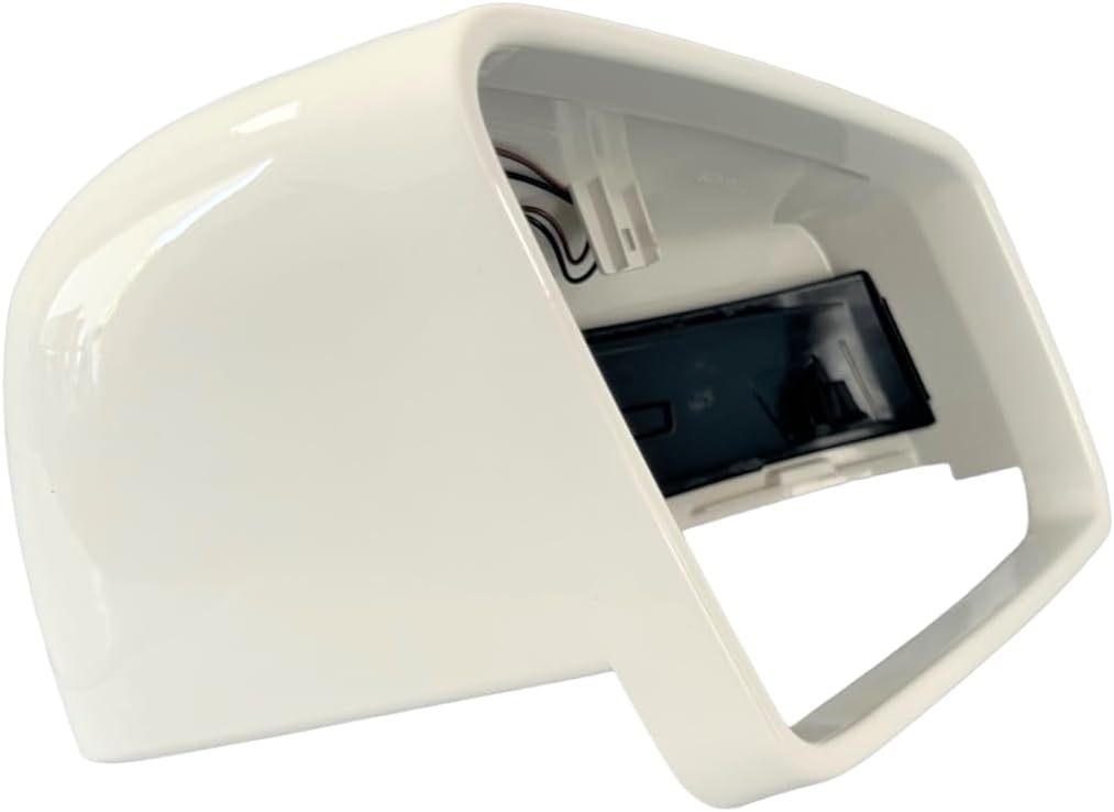 #2028 8th Gear White Right Passenger Side Mirror Cover with Turning Signal Compatible with Mercedes E300 E350 2008 2009 2010 2011 2012 2013 2014 2015 E 300 E 350