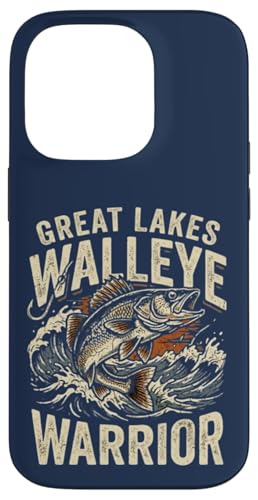 Great Lakes Walleye Warrior Vintage Fishing Angler Lake Fish �X�}�z�P�[�X iPhone 14 Pro �p