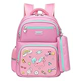 🌟 Diseño espacioso y Mulit-Pocket: Tamaño de mochila para niños - 30 * 15.5 * 42cm. La bolsa de la escuela primaria con varios compartimentos y una caja extra de lápices, proporcionan espacio suficiente para colocar libros de tamaño A4 para niños, computadora portátil, iPad, botellas de agua, libros de texto y papelería.