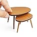 Odoria Dollhouse Coffee Table Miniature: 1/12 Scale Side Table Brown for Modern Living Room - Mini Center End Table Oval - Tiny Wood Furniture 2Pcs