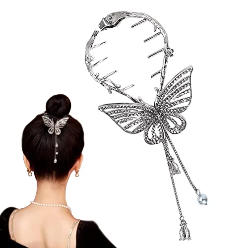 Butterfly Hair Clips | Bow Ponytail Buckle Hairpin - Ponytail Holder | Metal Hair Claw Clips | Ponytail Barrette - Elegant Hair Accessory #TOP17